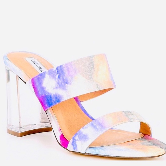 Chelsea & Violet Shoes - Chelsea & Violet Amore Tie Dye Lucite Heel Sandals